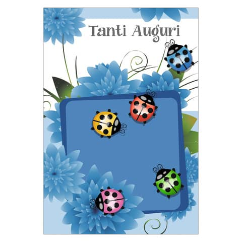 Biglietti augurali Biembi Compleanno 12x18 cm conf. 6 pezzi assortiti - coccinelle - BXBDKTC06